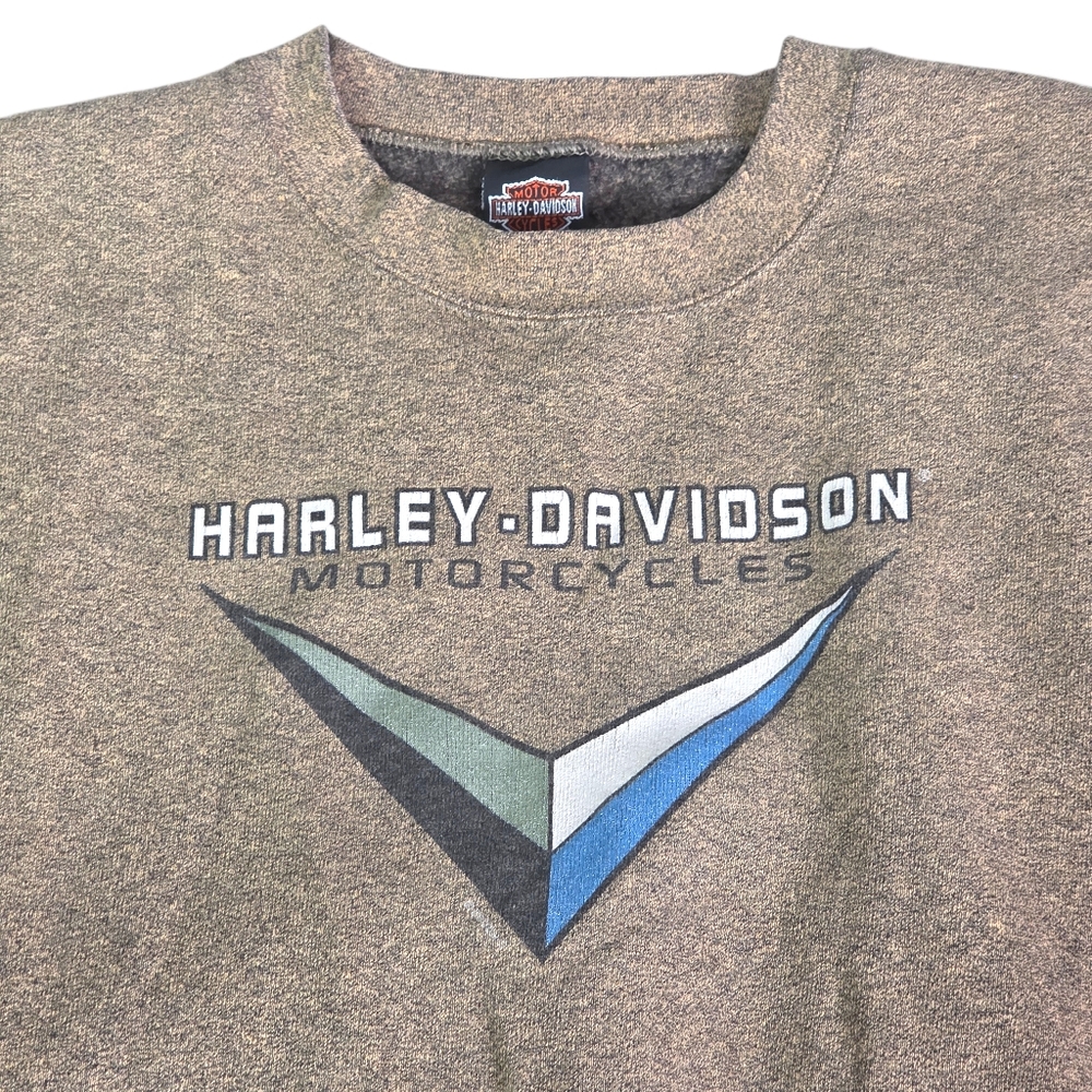 Harley-Davidson Vintage 1997 Brownish Salt N Pepper Crewneck Sweatshirt XL - Picture 2 of 10